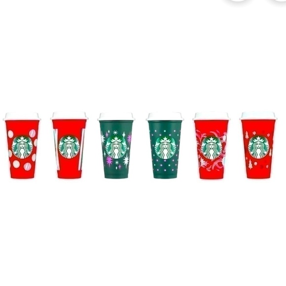 Starbucks Winter 2022 Color Changing Plastic Reusable Hot Cup 6 Pack 16 fl oz - Picture 1 of 15